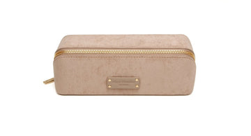 Mink Kensington Suede Small Train Case - RUTHERFORD & Co