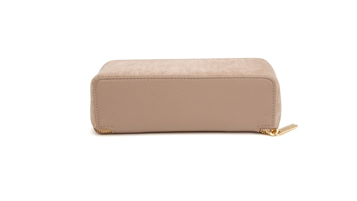 Mink Kensington Suede Small Train Case - RUTHERFORD & Co