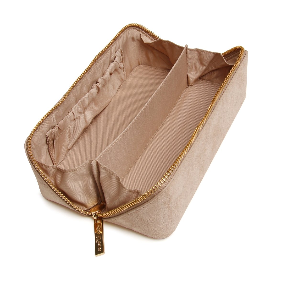 Mink Kensington Suede Small Train Case - RUTHERFORD & Co