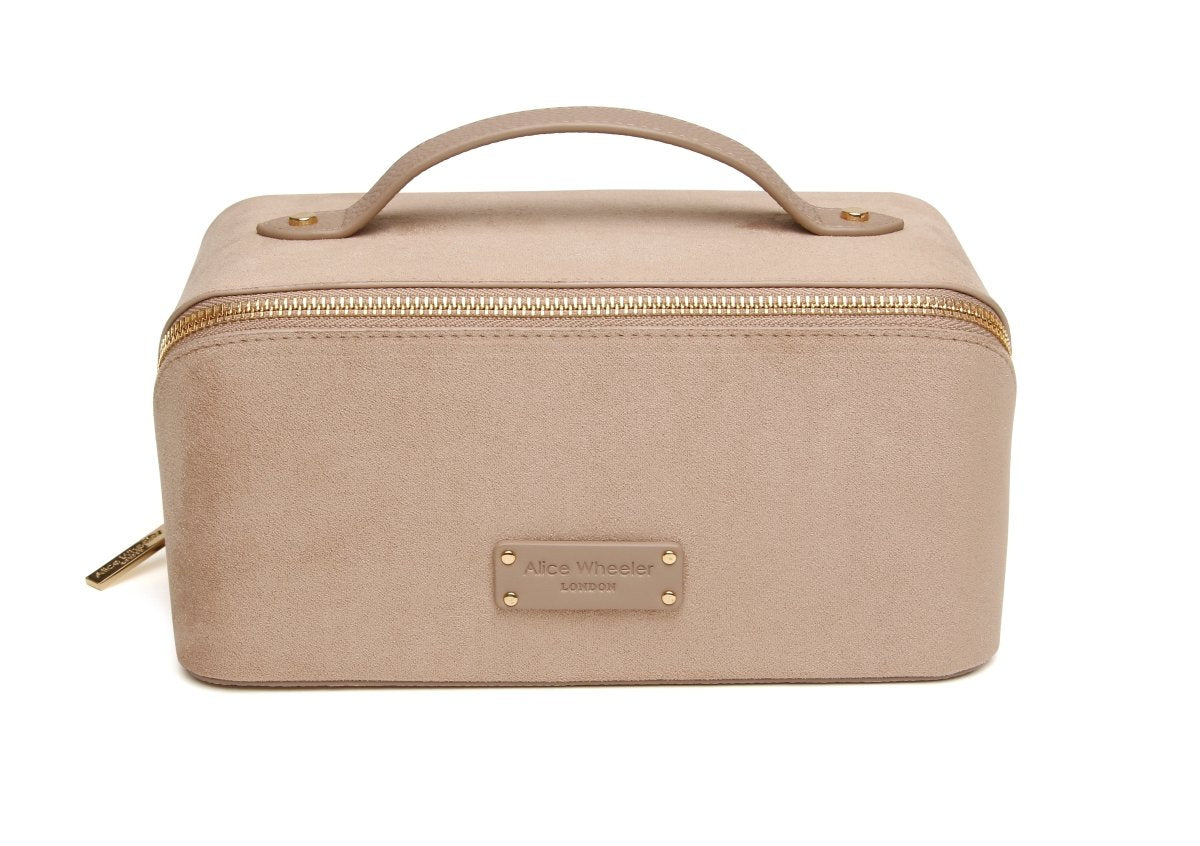 Mink Kensington Suede Train Case - RUTHERFORD & Co
