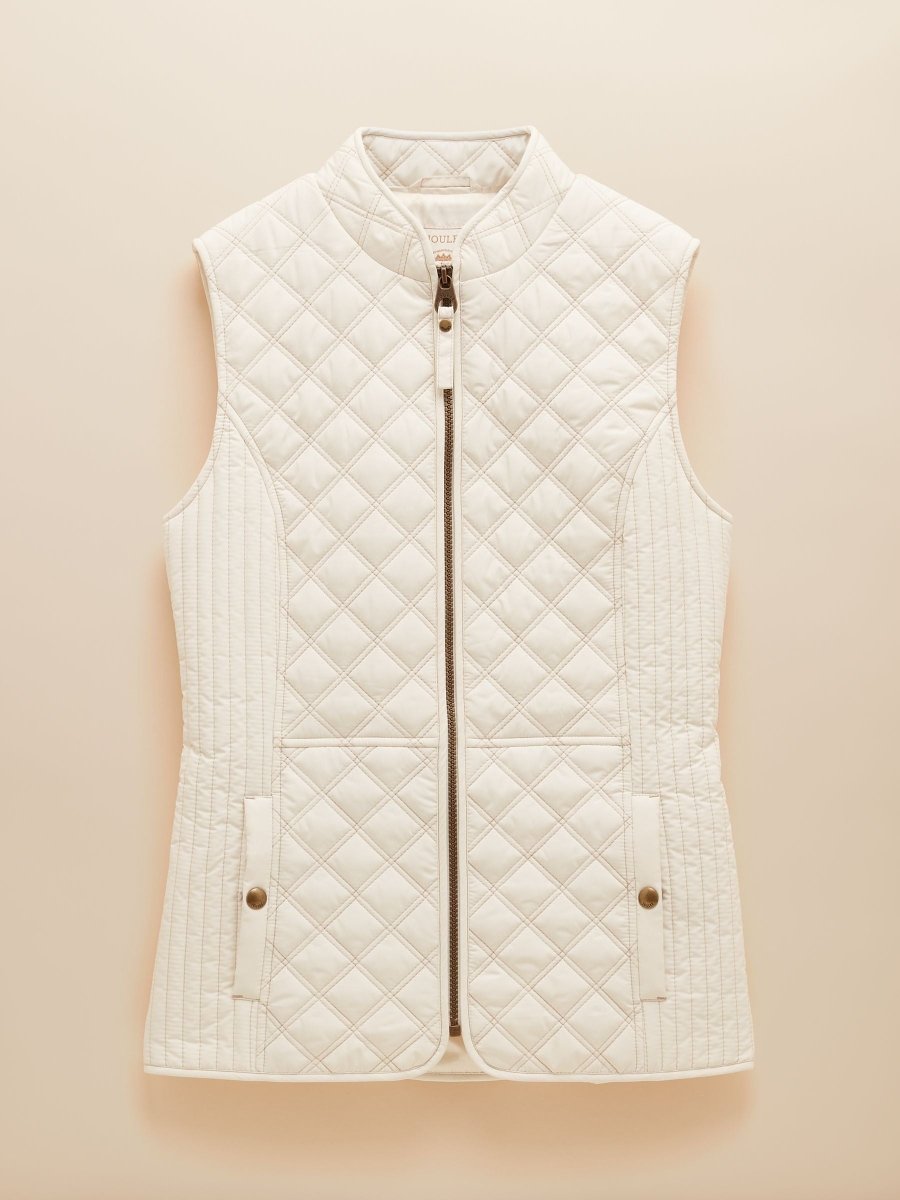 Minx Cream Showerproof Diamond Quilted Gilet - RUTHERFORD & Co