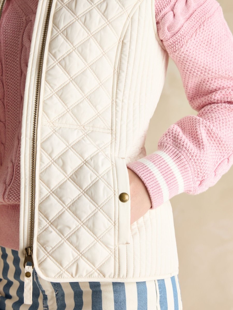Minx Cream Showerproof Diamond Quilted Gilet - RUTHERFORD & Co