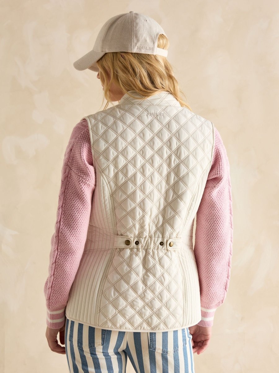 Minx Cream Showerproof Diamond Quilted Gilet - RUTHERFORD & Co