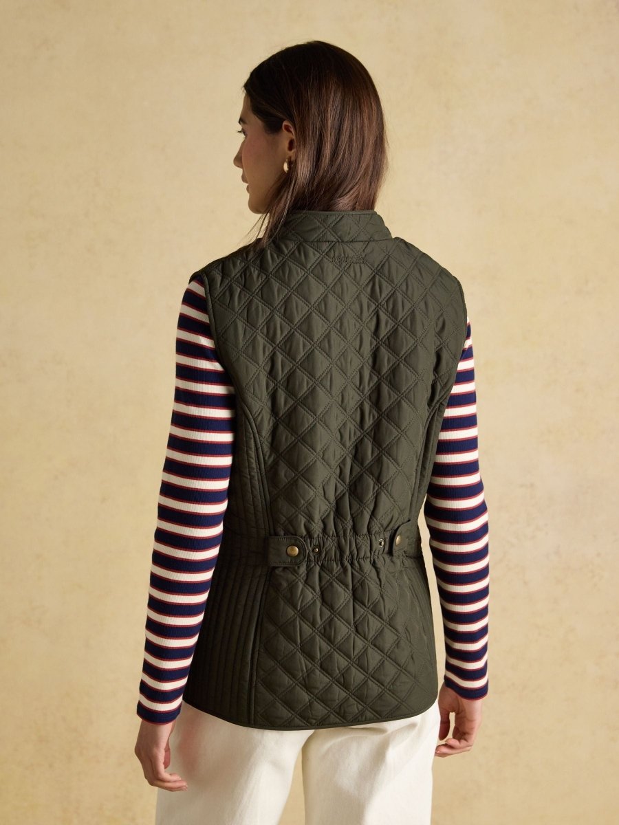 Minx Green Showerproof Diamond Quilted Gilet - RUTHERFORD & Co