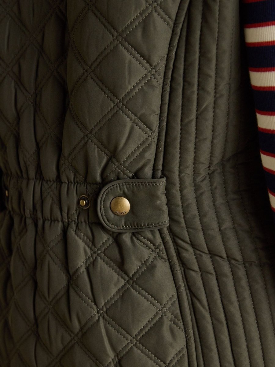 Minx Green Showerproof Diamond Quilted Gilet - RUTHERFORD & Co