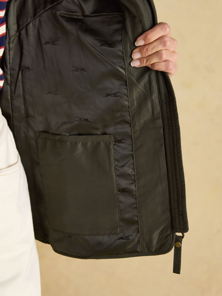 Minx Green Showerproof Diamond Quilted Gilet - RUTHERFORD & Co