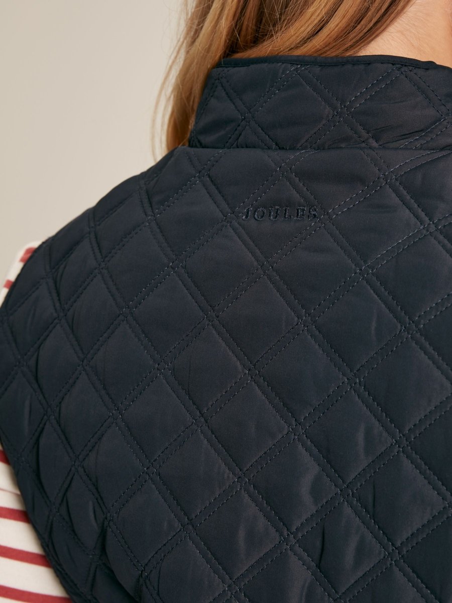 Minx Navy Showerproof Diamond Quilted Gilet - RUTHERFORD & Co
