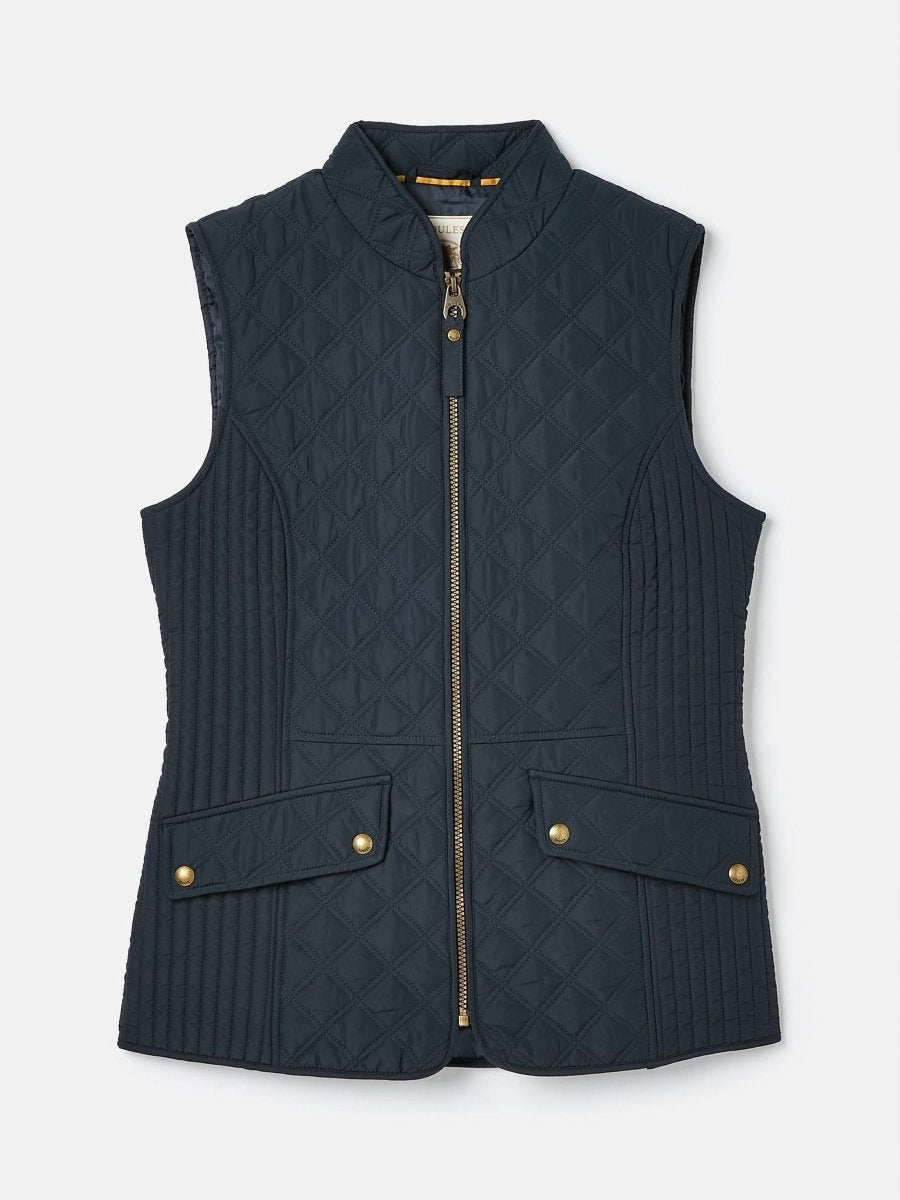 Minx Navy Showerproof Diamond Quilted Gilet - RUTHERFORD & Co