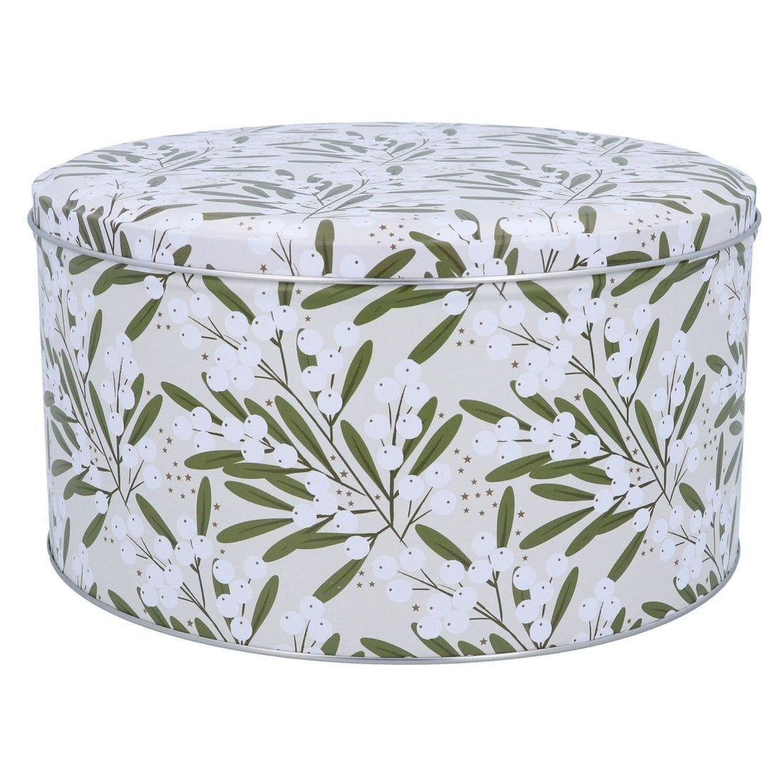 Mistletoe Ivory Cake Tin - RUTHERFORD & Co