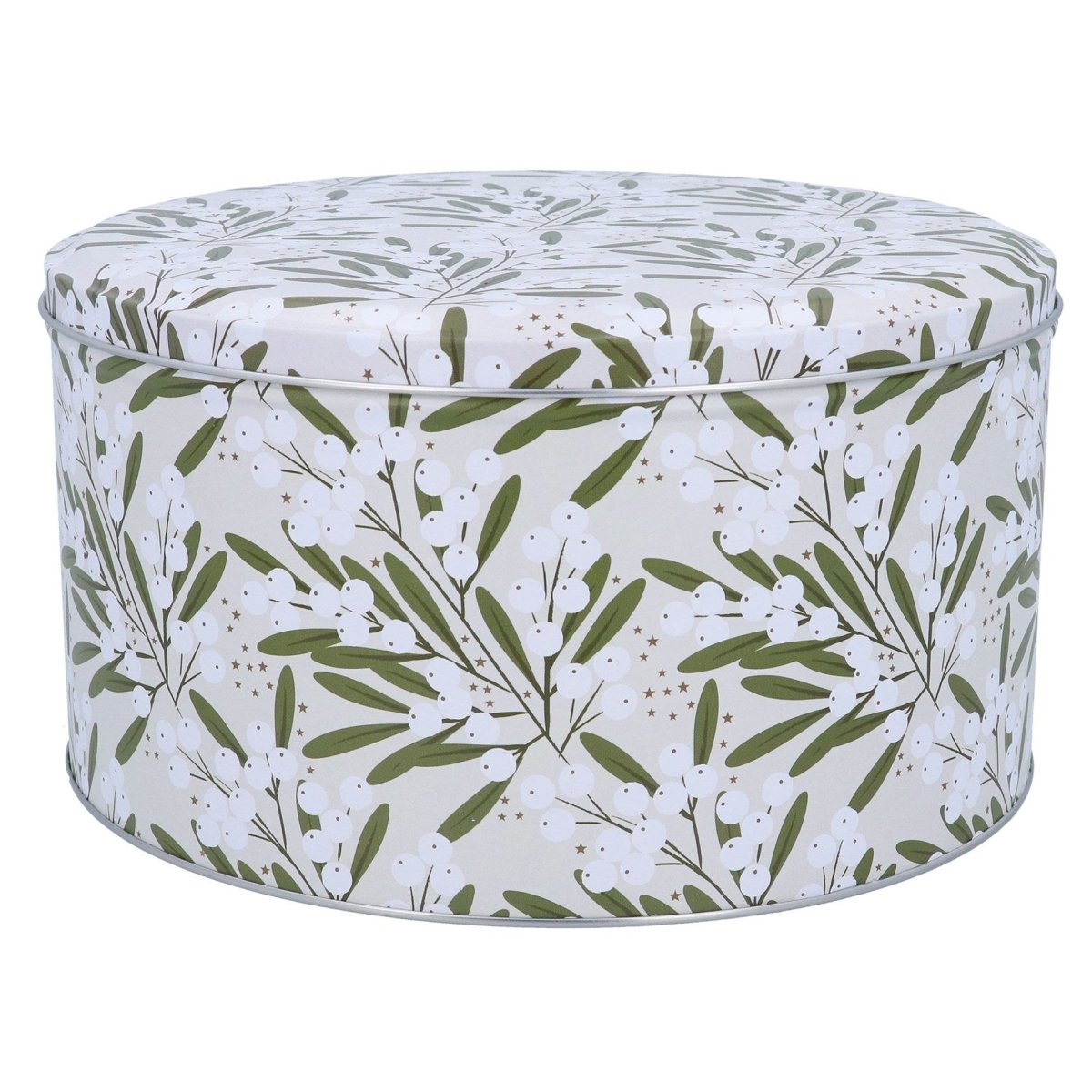 Mistletoe Ivory Cake Tin - RUTHERFORD & Co
