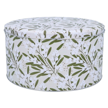 Mistletoe Ivory Cake Tin - RUTHERFORD & Co