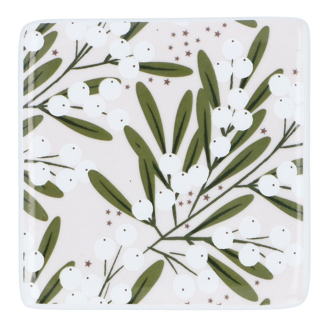 Mistletoe Porcelain Coaster - RUTHERFORD & Co