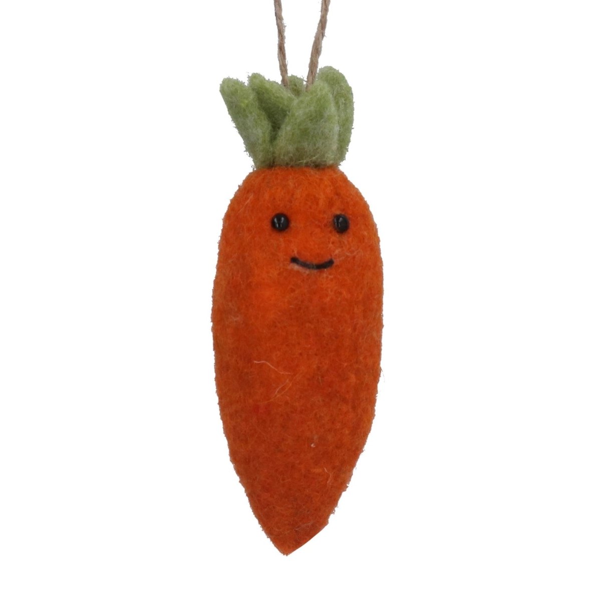 Mixed Wool Hanging Dec 10cm - Carrot - RUTHERFORD & Co