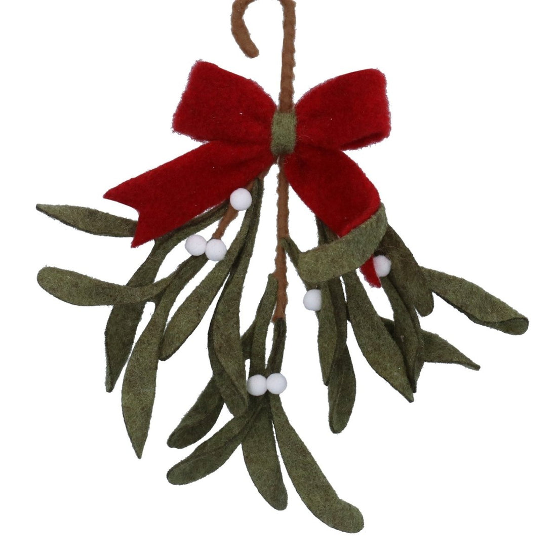 Mixed Wool Mistletoe Bunch w Bow - RUTHERFORD & Co