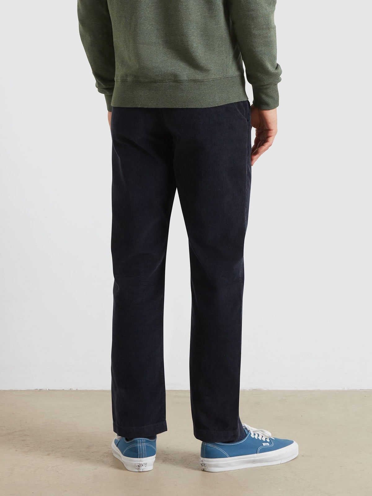 Roachman Regular Fit Cord Trousers In True Navy