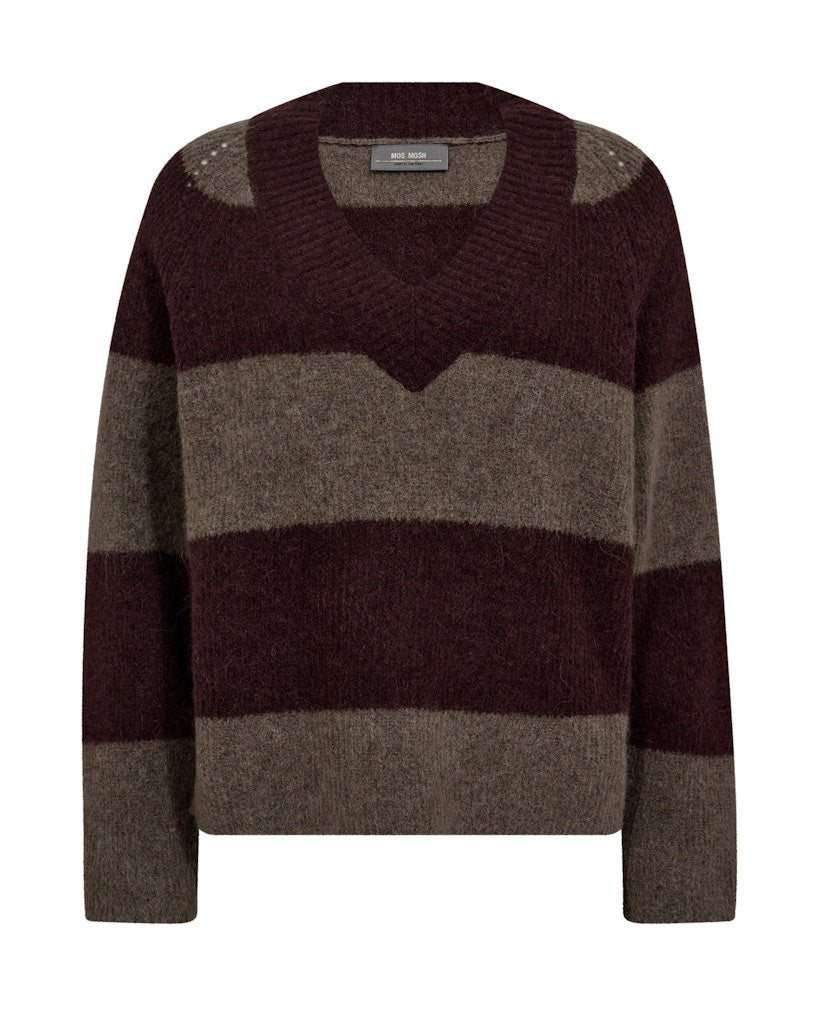 MMTaci Stripe LS V - Neck Knit - RUTHERFORD & Co