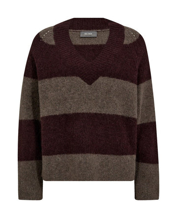 MMTaci Stripe LS V - Neck Knit - RUTHERFORD & Co