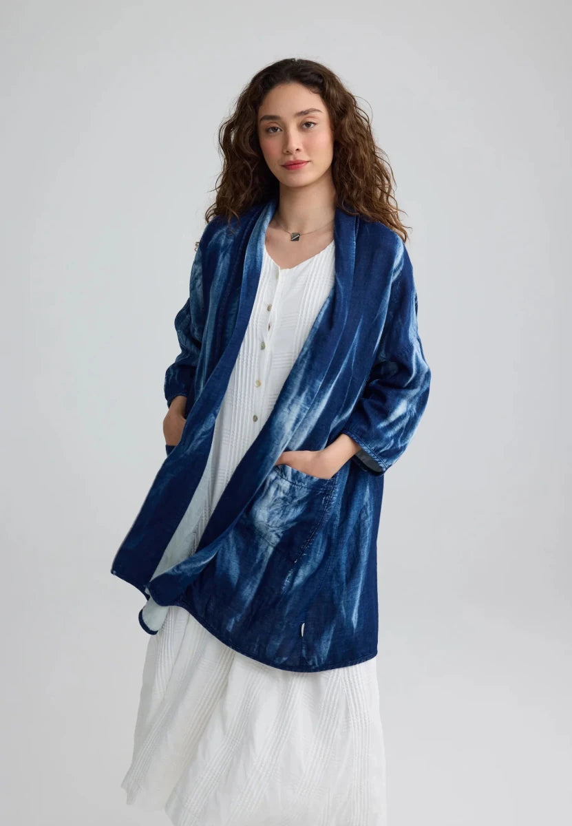 MONROE Batik-effect long jacket - RUTHERFORD & Co