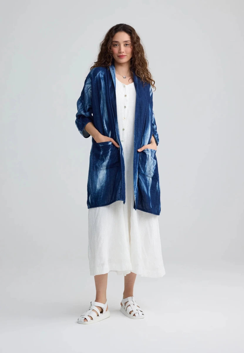 MONROE Batik-effect long jacket - RUTHERFORD & Co