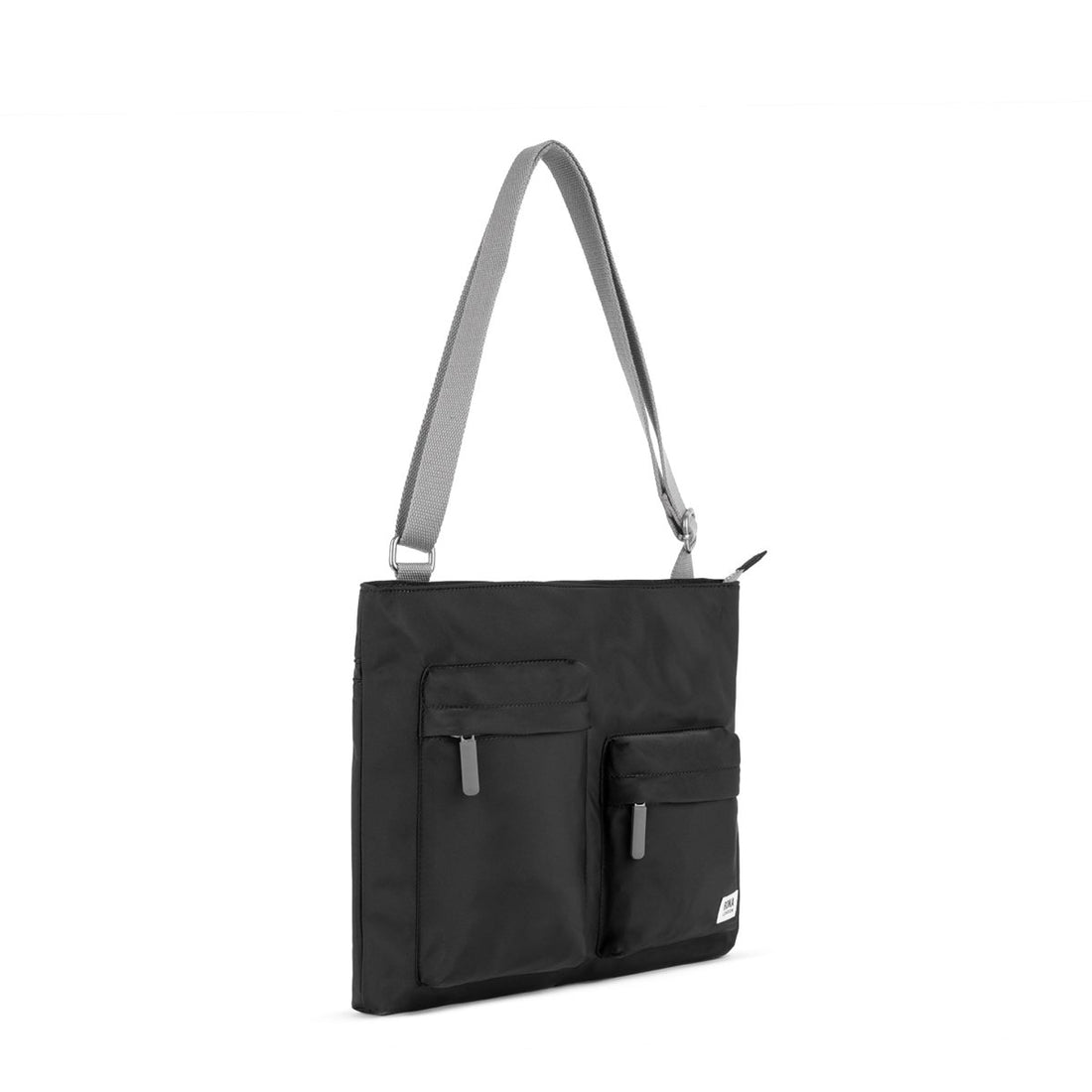 Moorgate Messenger Bag Medium Recycled Nylon - Black - RUTHERFORD & Co