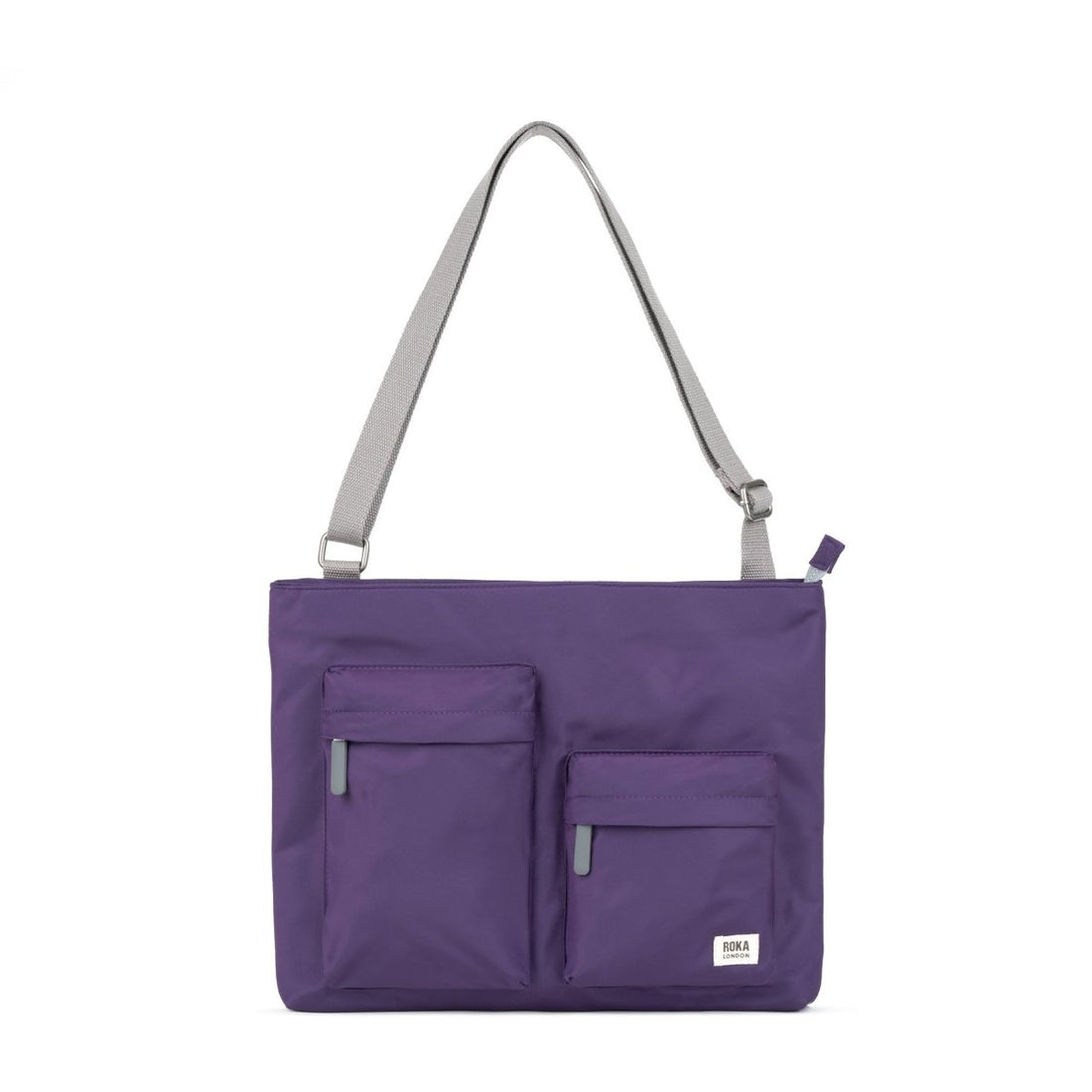 Moorgate Messenger Bag Medium Recycled Nylon - Majestic Purple - RUTHERFORD & Co