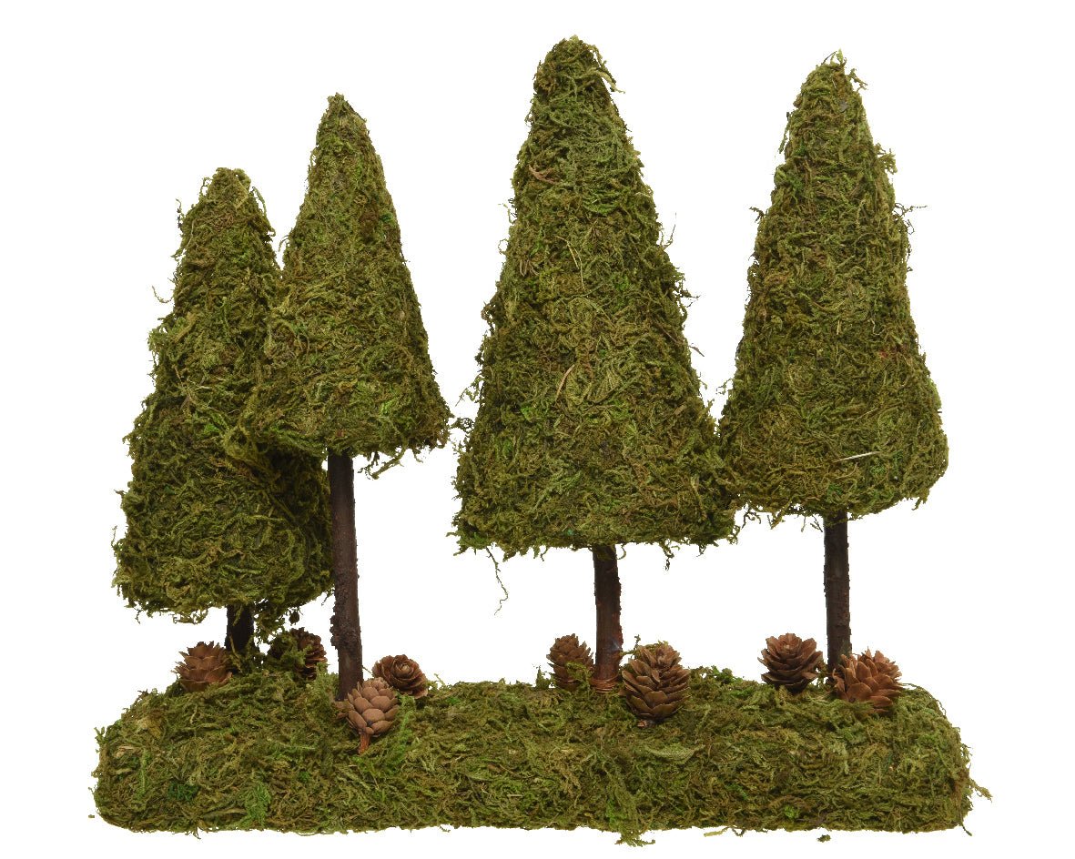 Moss Mini Trees With Pinecones - RUTHERFORD & Co