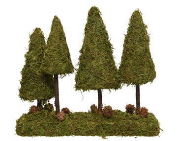 Moss Mini Trees With Pinecones - RUTHERFORD & Co