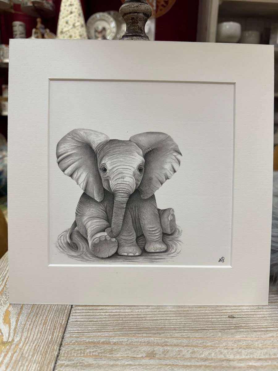 Mounted Print Ivory - Elephant - RUTHERFORD & Co