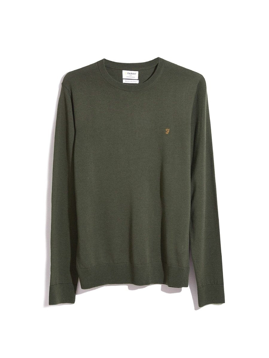Mullen Merino Wool Crew Neck Sweater In Rosemary - RUTHERFORD & Co