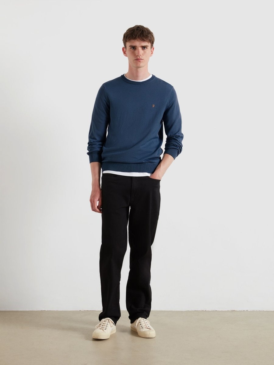 Mullen Merino Wool Sweater In Blue River - RUTHERFORD & Co