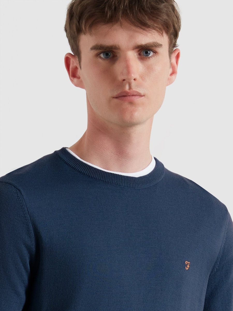 Mullen Merino Wool Sweater In Blue River - RUTHERFORD & Co