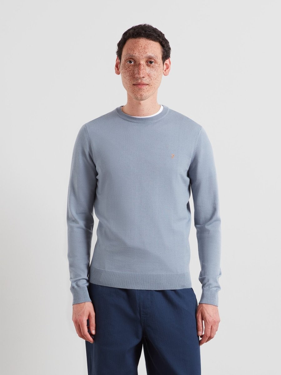 Mullen Merino Wool Sweater In Icelandic Blue - RUTHERFORD & Co