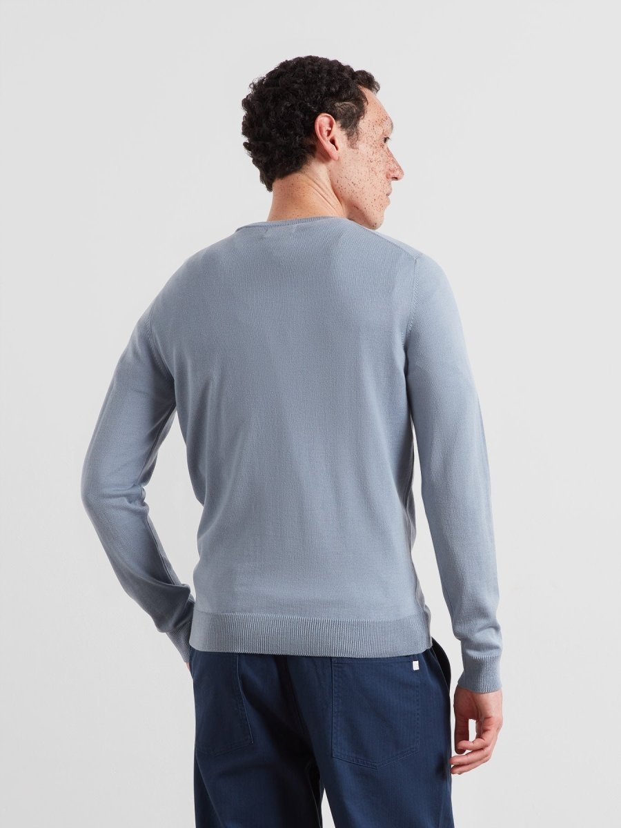 Mullen Merino Wool Sweater In Icelandic Blue - RUTHERFORD & Co