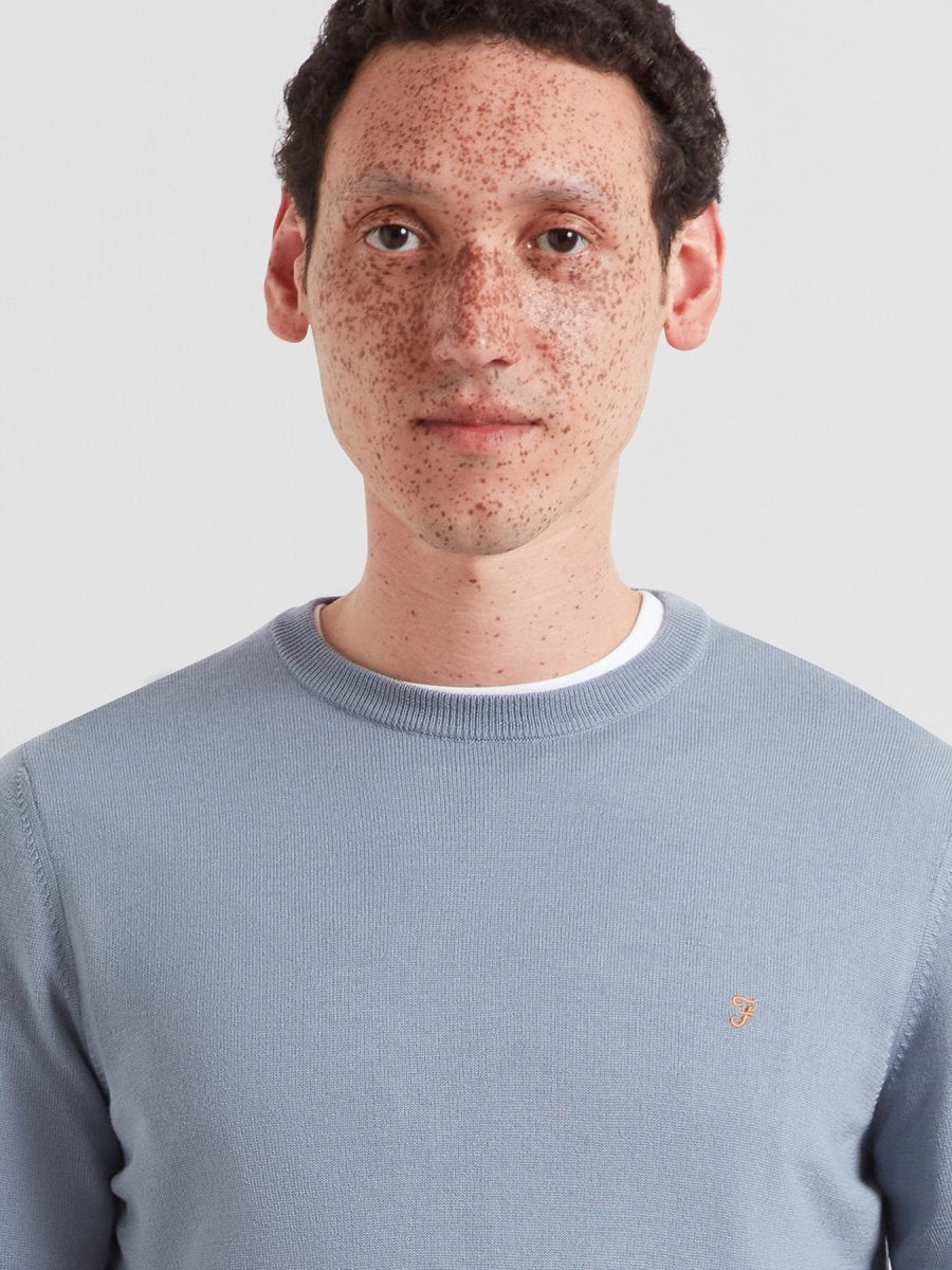 Mullen Merino Wool Sweater In Icelandic Blue - RUTHERFORD & Co