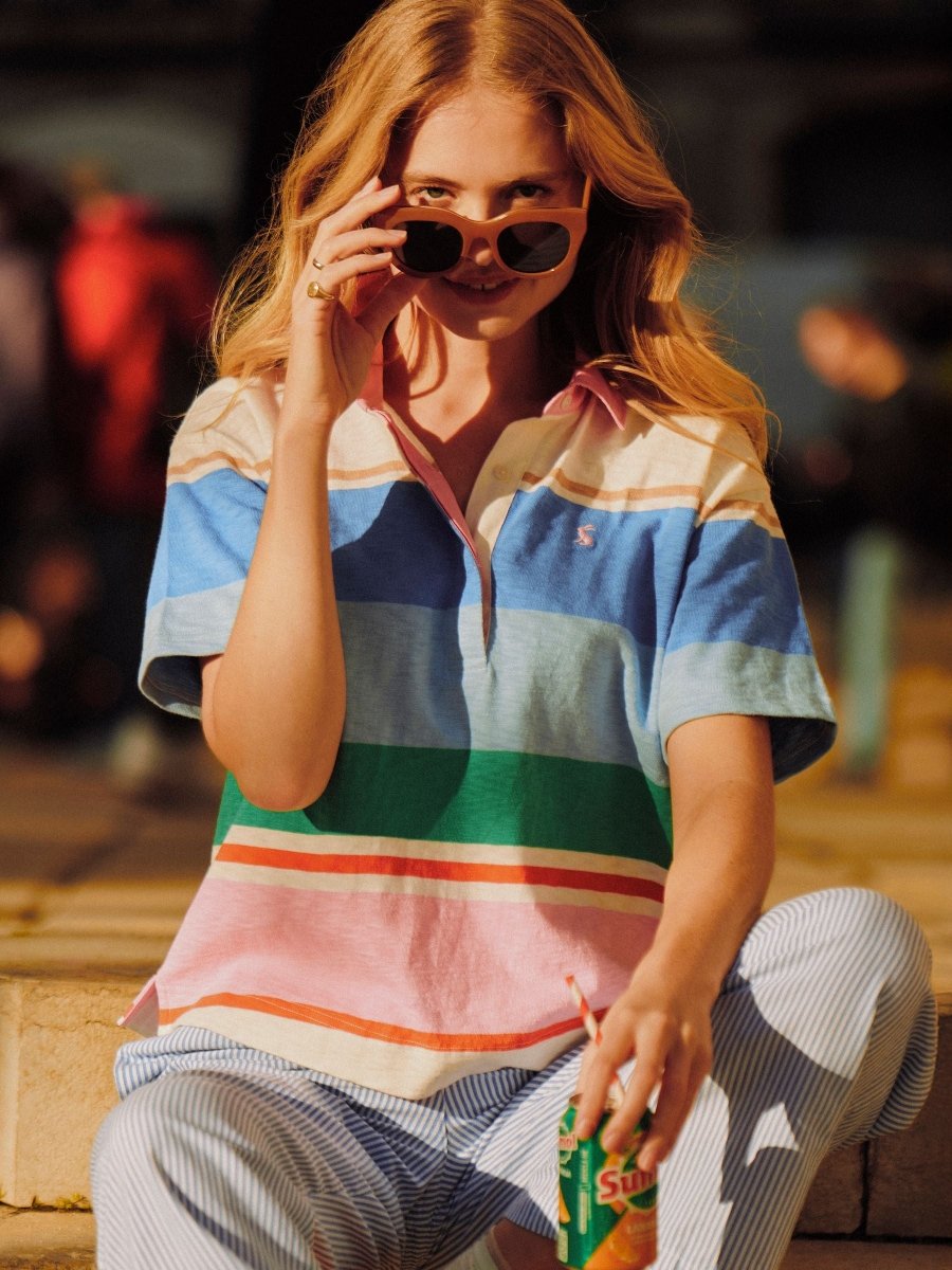 Multi Stripe Short Sleeve Cotton Rugby Shirt - RUTHERFORD & Co