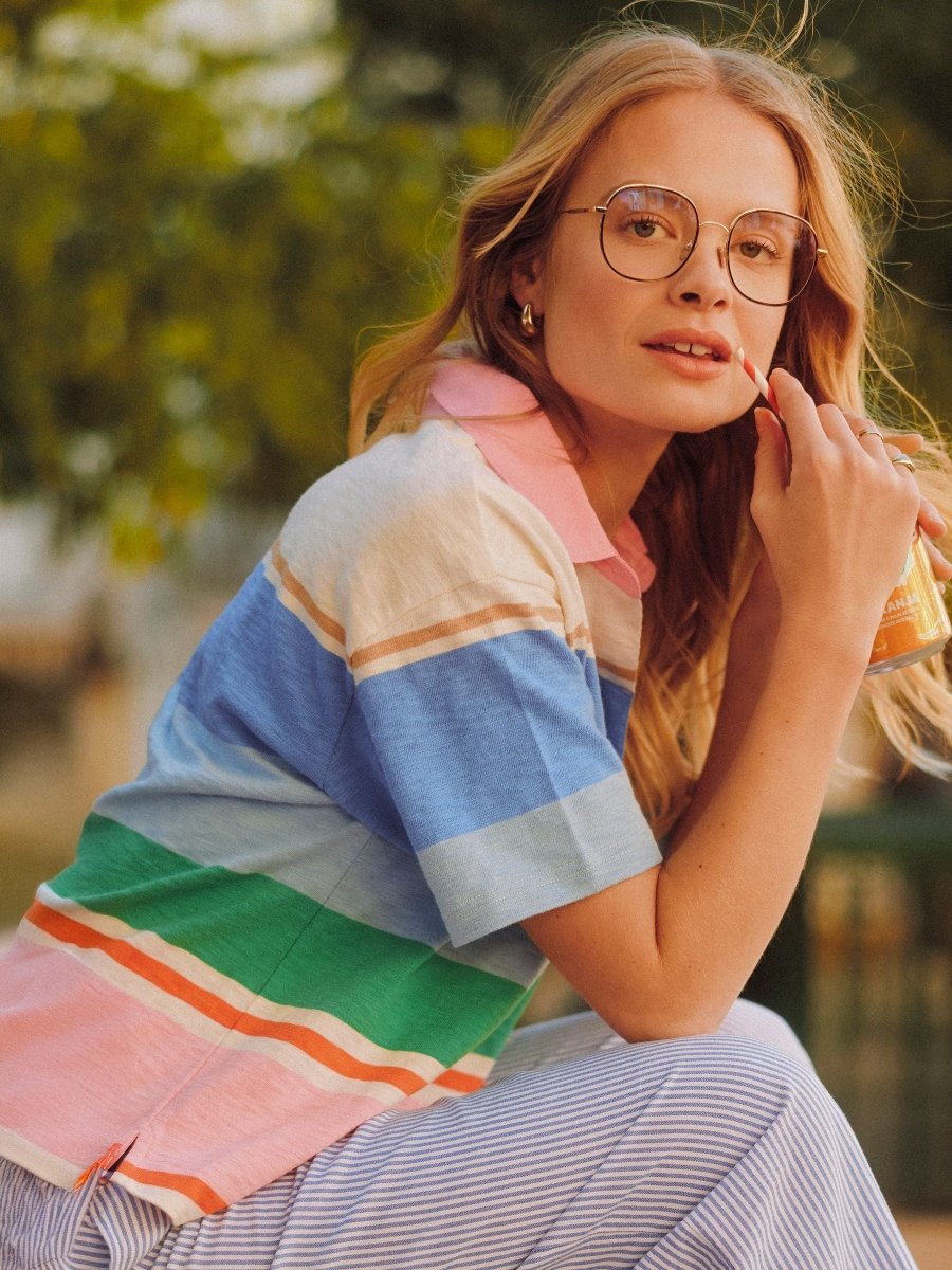 Multi Stripe Short Sleeve Cotton Rugby Shirt - RUTHERFORD & Co