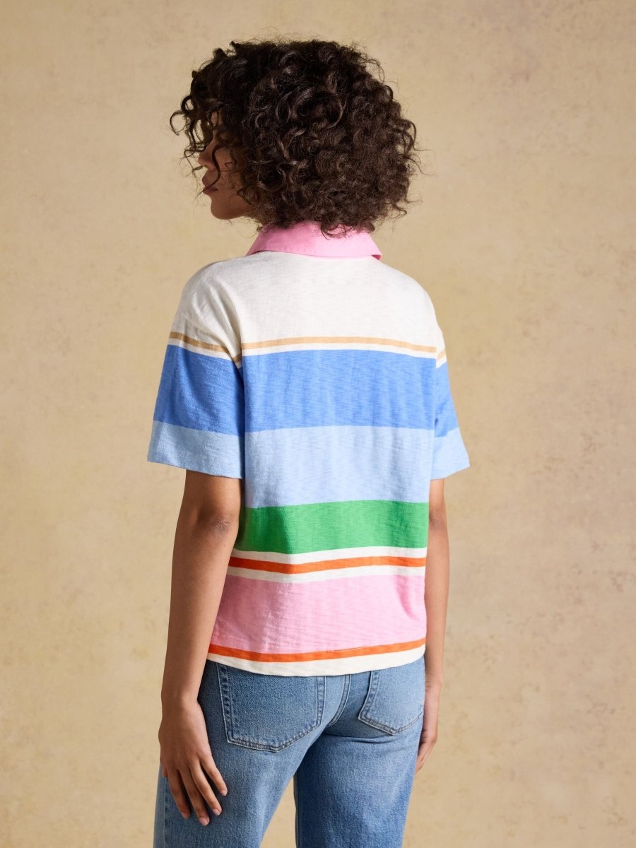 Multi Stripe Short Sleeve Cotton Rugby Shirt - RUTHERFORD & Co