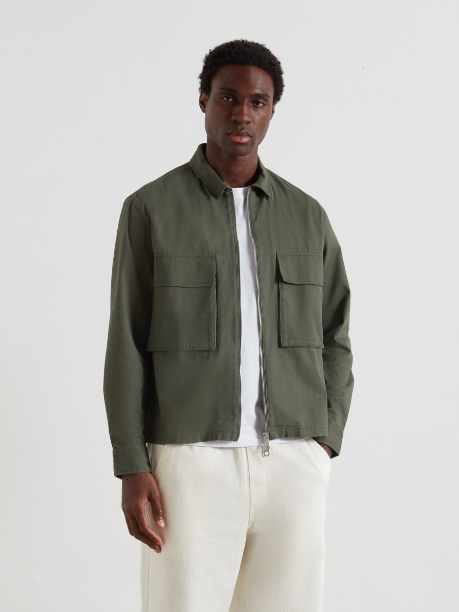 Murphy Zipped Overshirt In Rosemary - RUTHERFORD & Co