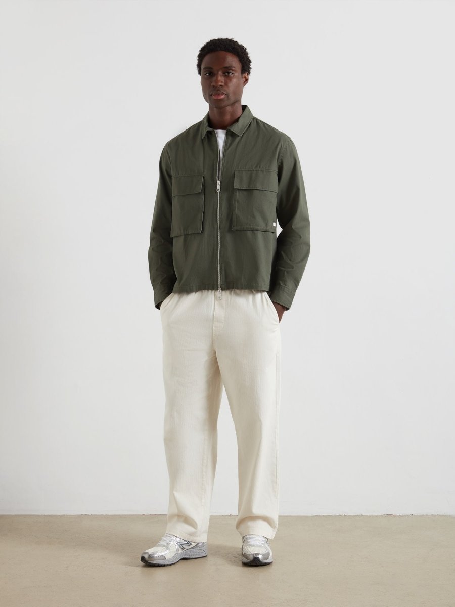 Murphy Zipped Overshirt In Rosemary - RUTHERFORD & Co