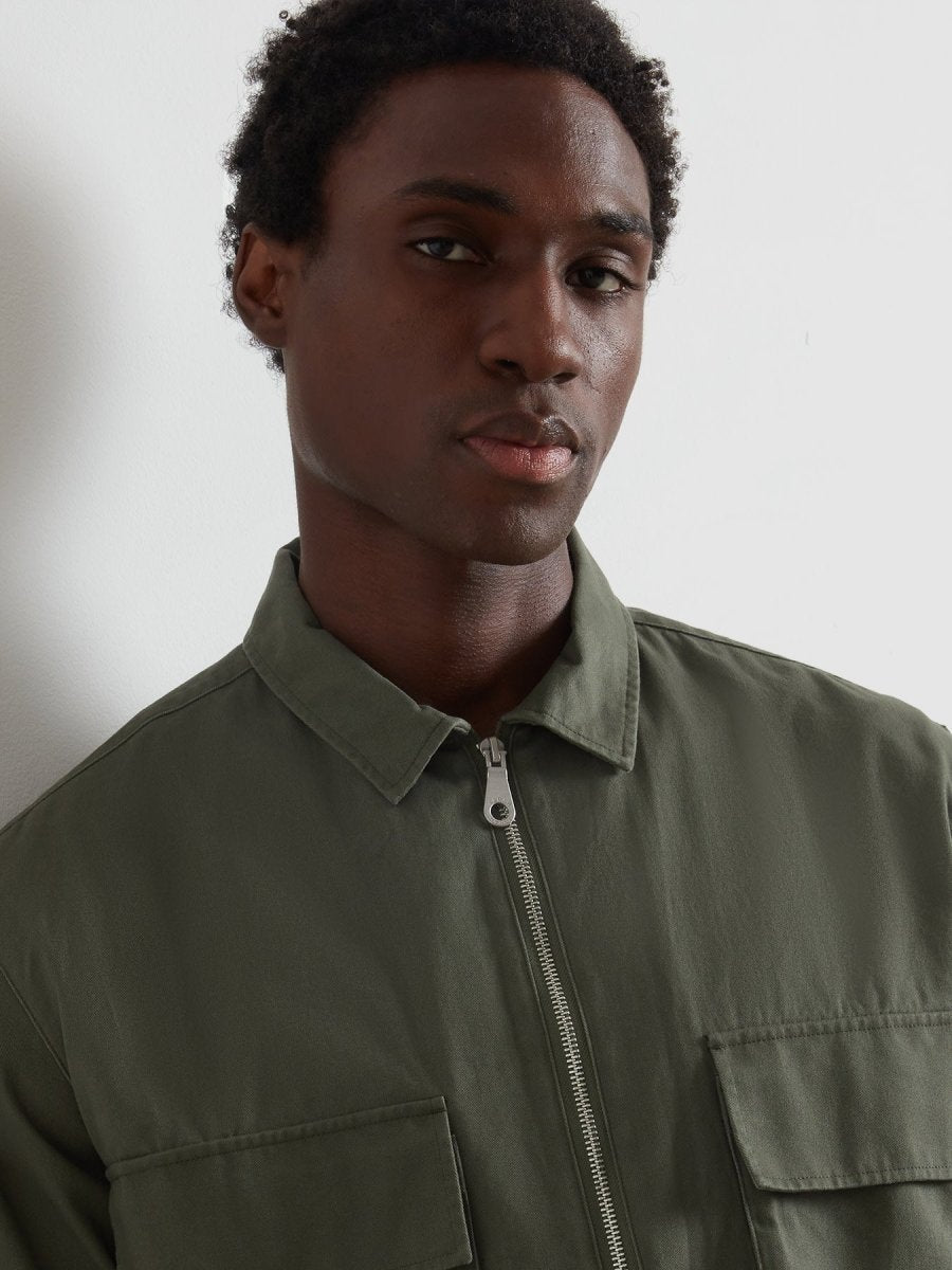 Murphy Zipped Overshirt In Rosemary - RUTHERFORD & Co