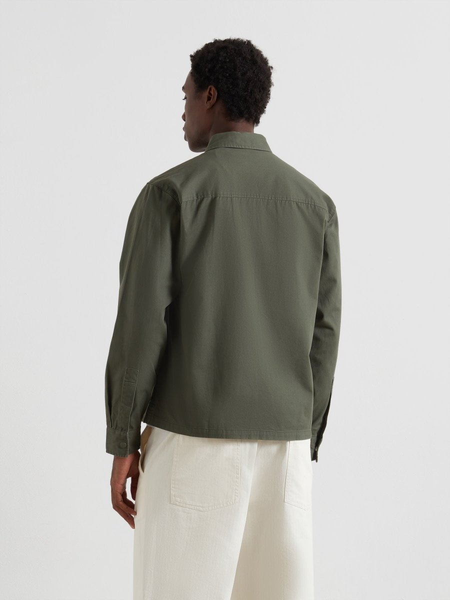 Murphy Zipped Overshirt In Rosemary - RUTHERFORD & Co