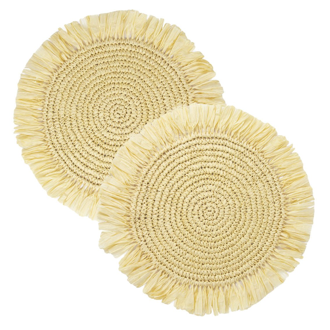 Natural Raffia Placemats - 2 Pack - RUTHERFORD & Co