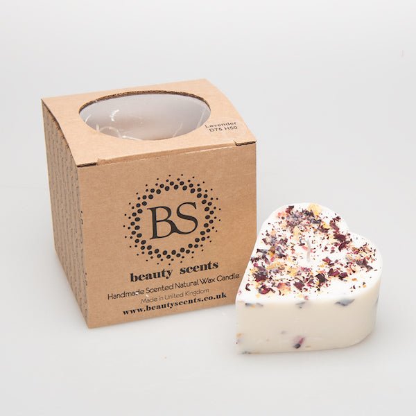 Natural Wax Candle W Rose Petals Lavender 5x7.5cm - RUTHERFORD & Co