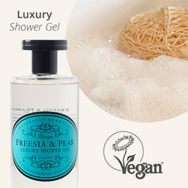 Naturally European Freesia and Pear Shower Gel 500ml - RUTHERFORD & Co
