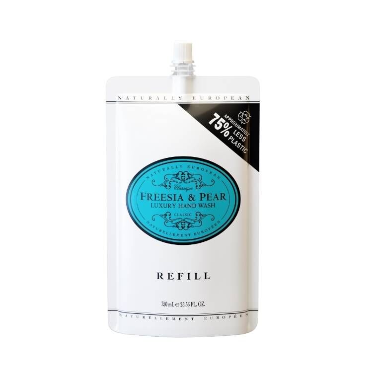 Naturally European Hand Wash Refill Freesia & Pear 750ml - RUTHERFORD & Co
