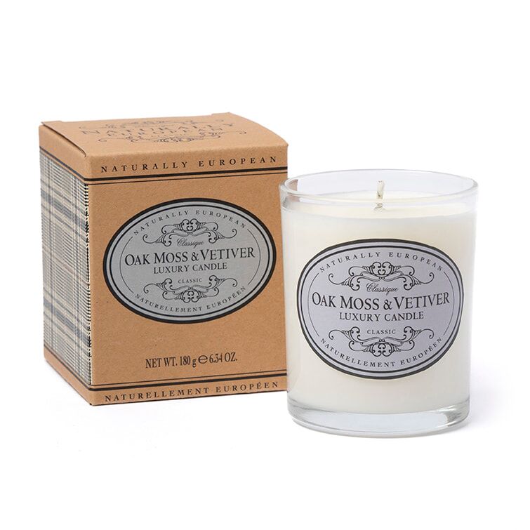 Naturally European Oak Moss and Vetiver Candle 180g - RUTHERFORD & Co