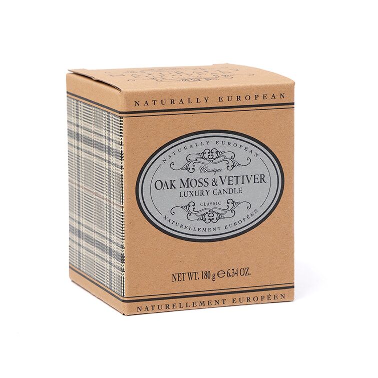 Naturally European Oak Moss and Vetiver Candle 180g - RUTHERFORD & Co