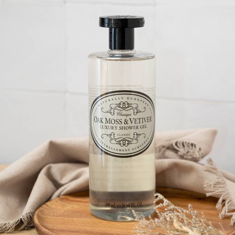 Naturally European Oak Moss and Vetiver Shower Gel 500ml - RUTHERFORD & Co