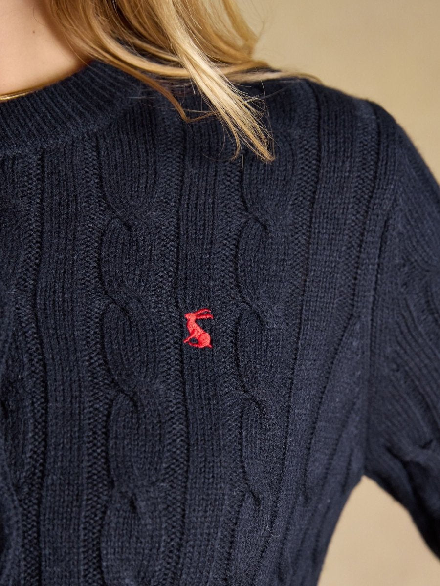 Navy Cable Knit Button Up Cardigan - RUTHERFORD & Co