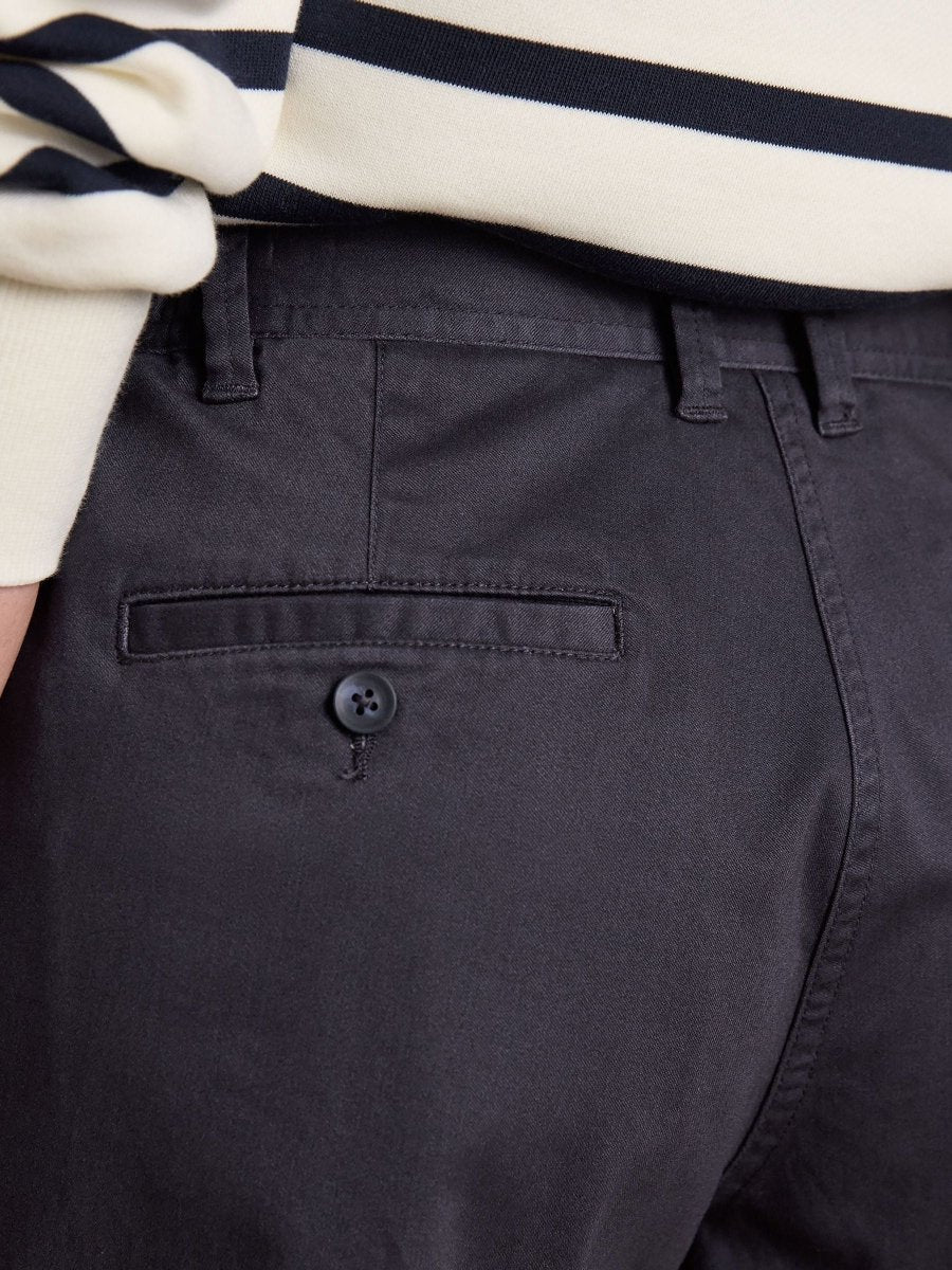 Navy Chino Shorts with Elasticated Waist - RUTHERFORD & Co